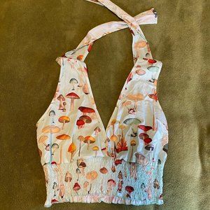Cute Silky Mushroom Tank Top Size M